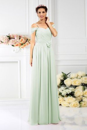 Robe demoiselle d'honneur plissage de princesse manche nulle en chiffon avec zip - Photo 26