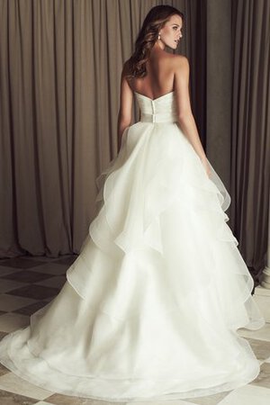 Elegante Vestido de Novia en Organza de Abalorio de Escote sin tirantes - Foto 2