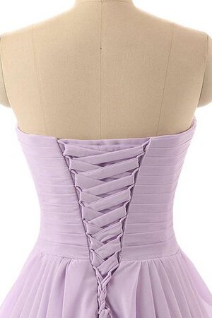 A-Linie Ärmelloses kurzes Abschlusskleid mit Rücken Schnürung mit Rüschen - Bild 5
