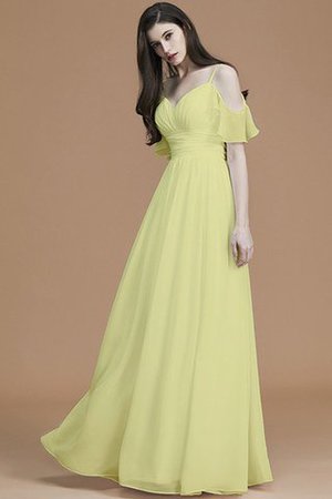 Abito da Damigella Senza Maniche A Terra Principessa A-Line in Chiffon - Foto 14