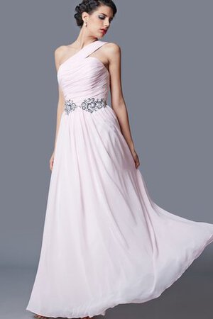 Gerüschtes Ärmelloses A-Line bodenlanges Abendkleid mit Kristall - Bild 5