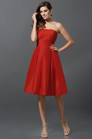 Robe demoiselle d'honneur courte naturel manche nulle a-ligne au niveau de genou - Photo 23