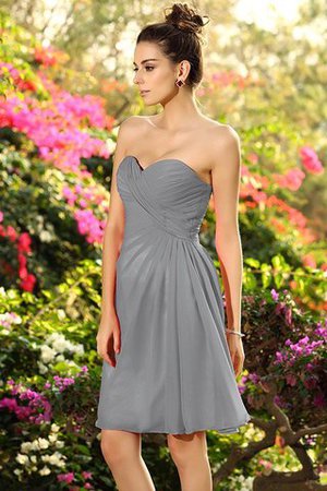 Normale Taille Ärmelloses Chiffon Drapiertes Knielanges Brautjungfernkleid - Bild 27