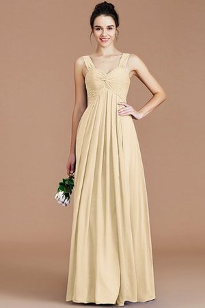 Robe demoiselle d'honneur naturel en chiffon de col en cœur jusqu'au sol d'empire - Photo 12