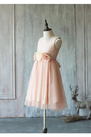 Robe de cortège enfant plissage de col carré textile en tulle avec fleurs de lotus - Photo 2