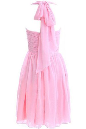A Linie Nackenband Chiffon Reißverschluss Ärmelloses Cocktailkleid mit Plissierungen - Bild 3