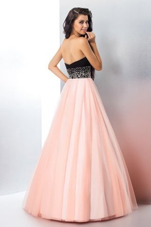 Perlenbesetztes Ärmelloses Satin Bodenlanges Quinceanera Kleid mit Herz-Ausschnitt - Bild 2
