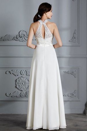 A Linie Chiffon Seeküste Bodenlanges Brautkleid mit Natürlicher Taille - Bild 2