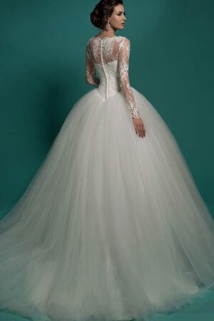 Elegante Vestido de Novia de Corte-A de Largo de Abalorio de Joya - Foto 2