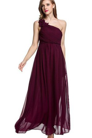 Gerüschtes Chiffon A-Line bodenlanges luxus Brautjungfernkleid mit Blume - Bild 1