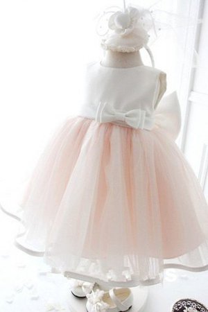 Robe de cortège enfant longue jusqu'au sol en organza col ras du cou manche nulle - Photo 1