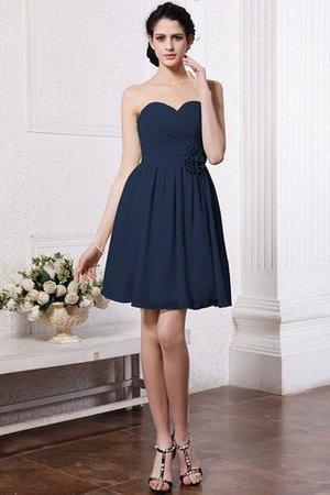 Chiffon Drapiertes Ärmelloses Mini Brautjungfernkleid mit Herz-Ausschnitt - Bild 9