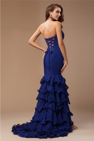 Abito da Ballo Senza Maniche con Increspature Lungo in Chiffon Naturale - Foto 2