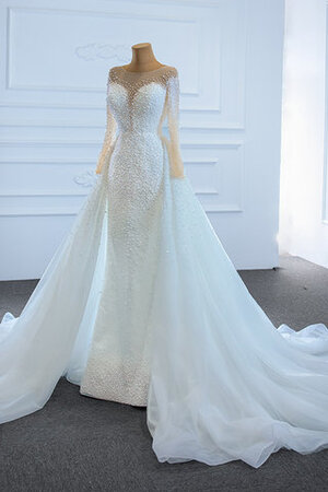 Süß Normale Taille Meerjungfrau Stil Romantisches Brautkleid aus Satin - Bild 3