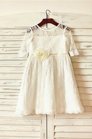 Robe de cortège enfant avec zip en 3/4 manche ligne a avec fleurs de princesse - Photo 2