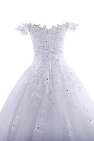 Robe de mariée officiel serieuse de traîne mi-longue col en forme de cœur avec cristal - Photo 8