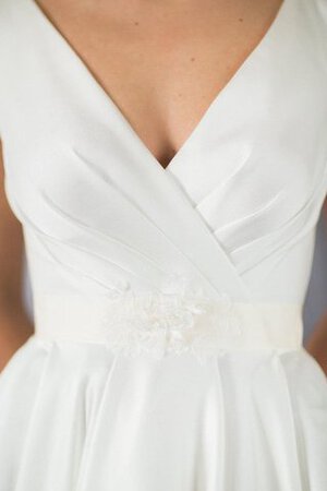 Robe de mariée naturel longueur au ras du sol avec zip de traîne mi-longue manche nulle - Photo 4