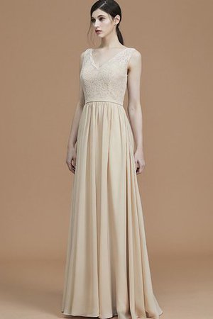 V-Ausschnitt Prinzessin Normale Taille Reißverschluss A Linie Brautjungfernkleid - Bild 6