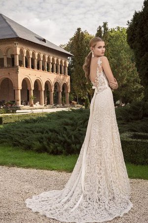 Vestido de Novia de Corte Recto de Corte Sirena en Encaje de Sin mangas de Encaje Adorno - Foto 3