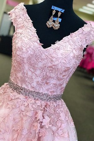 Robe de soirée longue de princesse appliques manche nulle avec zip - Photo 2