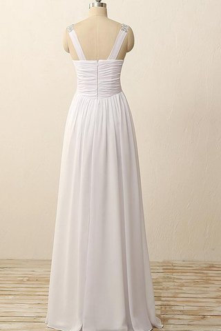 Robe de mariée plissé manche nulle fermeutre eclair avec perle de col en v - Photo 2