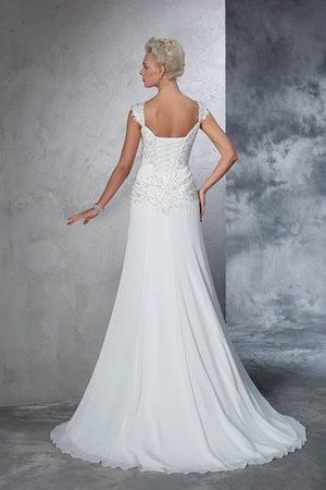 Robe de mariée intemporel longue grandes bretelles en chiffon avec perle - Photo 2