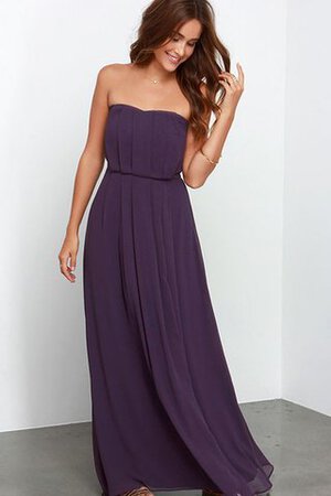 Abito da Damigella in Chiffon Elegante Lungo A-Line senza spalline - Foto 17