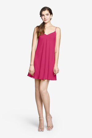 Spaghetti Träger gerüschtes Chiffon kurzes Brautjungfernkleid - Bild 4
