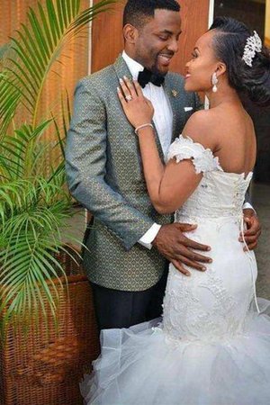 Vestido de Novia de Cola Barriba de Escote con Hombros caídos de Natural - Foto 2