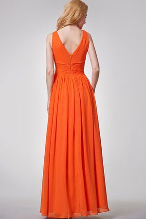 Plissiertes A-Line langes prächtiges Brautjungfernkleid aus Chiffon mit Rüschen - Bild 3