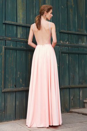 Prinzessin Schaufel-Ausschnitt Satin Normale Taille Bodenlanges Ballkleid - Bild 2