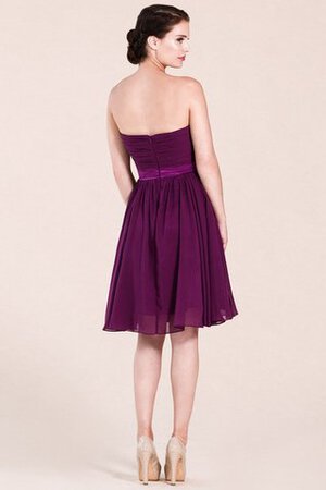 Reißverschluss Chiffon gekerbter Ausschnitt knielanges informelles Abiballkleid ohne Ärmeln - Bild 2