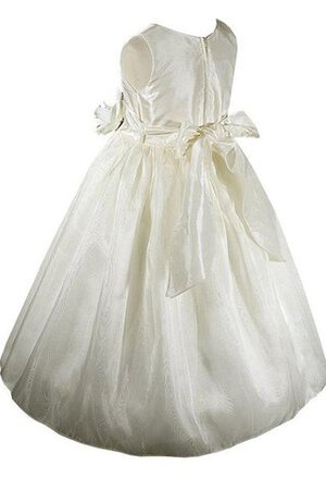 Abito da Cerimonia Bambini Senza Maniche Naturale con Piega A-Line Ball Gown Cappellino - Foto 3