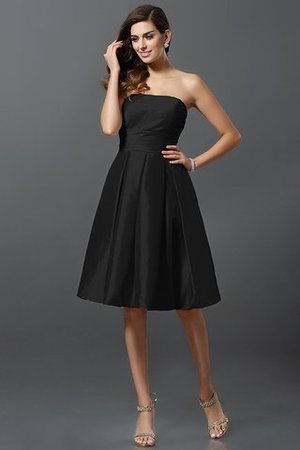 Robe demoiselle d'honneur courte naturel manche nulle a-ligne au niveau de genou - Photo 2