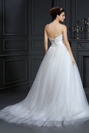 Abito da Sposa con Festone in Taffeta Moda Lunghi Naturale - Foto 2