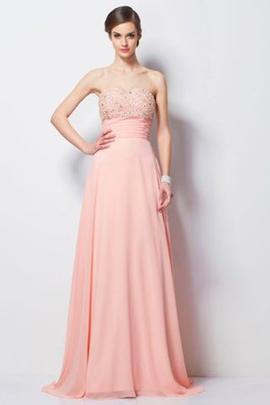 Robe de soirée longue avec zip de traîne courte avec chiffon a-ligne - Photo 1