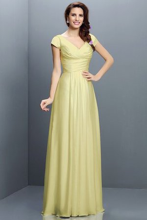 Prinzessin Chiffon Empire Taille Brautjungfernkleid mit Plissierungen mit Drapierung - Bild 8