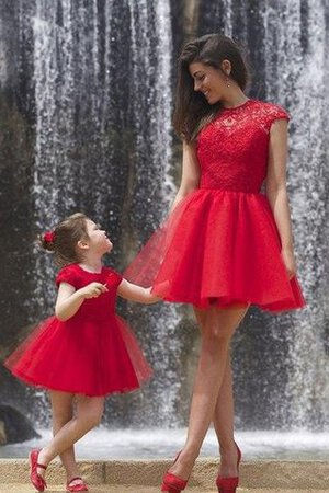 Robe fête de la rentrée simple elevé avec manche épeules enveloppants en tulle a-ligne - Photo 3