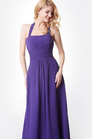 Vestido de Dama de Honor en Gasa de Plisado de Cremallera de Hasta el suelo de Volante - Foto 5