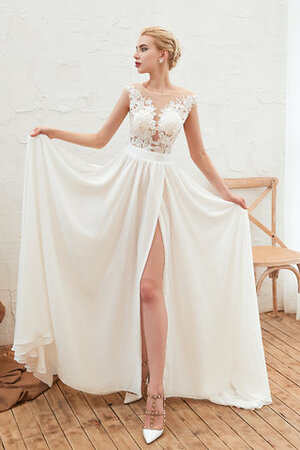 Robe de mariée de col bateau avec zip spécial fouchure jambon longue - Photo 4