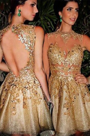 A-Linie Prinzessin Funkelnd Natürliche Taile Abschlusskleid ohne Ärmeln - Bild 1