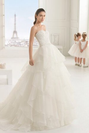 Gericht Schleppe Reißverschluss Kirche extravagantes besonderes sexy Brautkleid - Bild 1