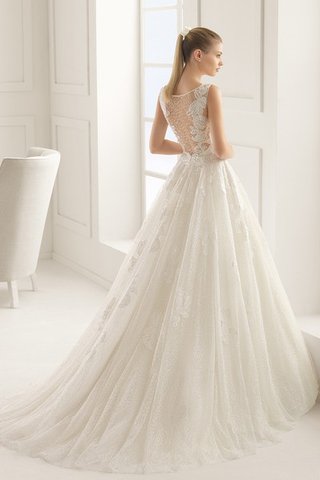 Abito da Sposa in pizzo tradizionale A-Line Naturale con Ricamo Pudica - Foto 2