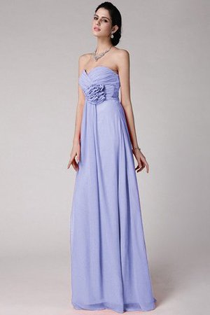 Robe demoiselle d'honneur longue plissage avec fleurs col en forme de cœur gaine - Photo 18