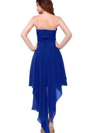 Chiffon A-Line trägerloser Ausschnitt schlichtes Brautjungfernkleid mit Rüschen - Bild 2