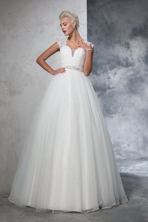 Duchesse-Linie Sweep Zug Prächtiges Brautkleid ohne Ärmeln aus Tüll - Bild 1