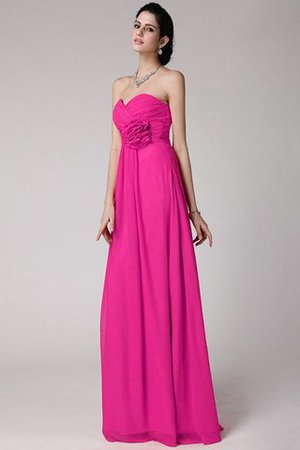 Robe demoiselle d'honneur longue plissage avec fleurs col en forme de cœur gaine - Photo 11