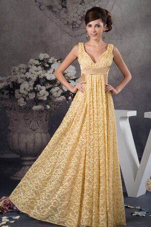 Abito mamma Sposa Profondo V-scollo in pizzo con Piega Tubino Senza Maniche - Foto 1