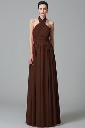 Robe demoiselle d'honneur a-ligne de princesse de lotus de dos nu avec chiffon - Photo 9