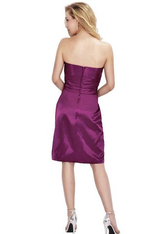 Robe de cocktail facile manche nulle de bustier ruché en satin - Photo 2